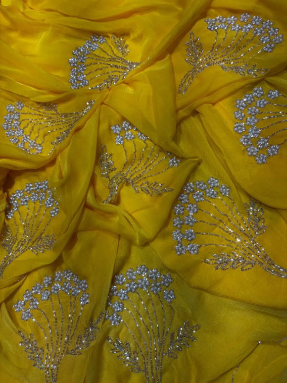 Phoolkari Cutdana Saree
