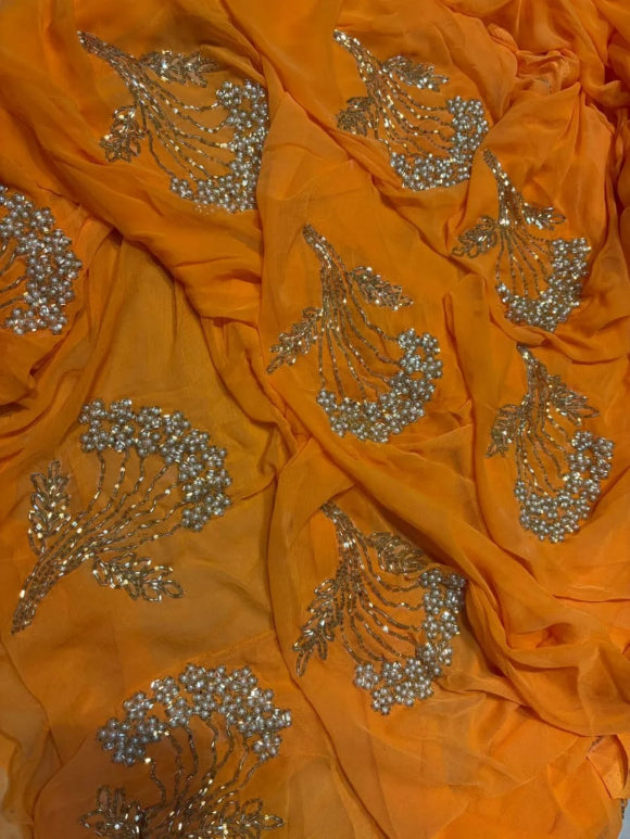 Phoolkari Cutdana Saree