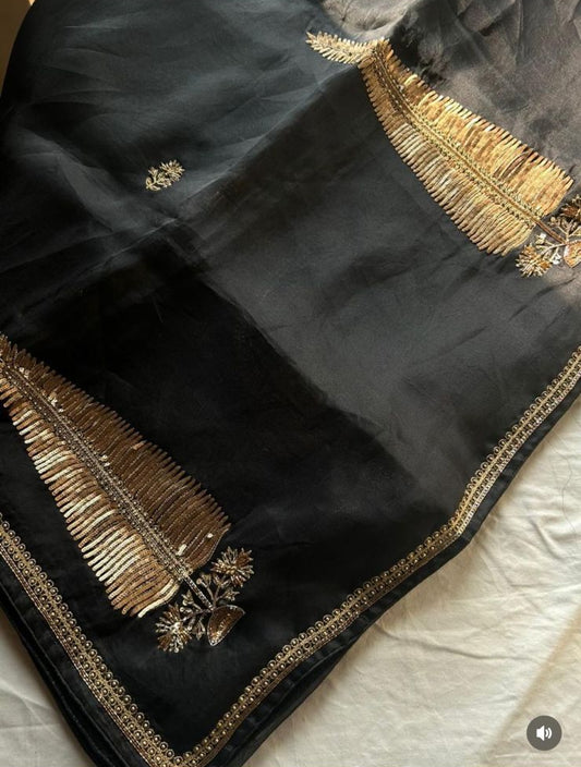 Tall Leaf Organza Saree
