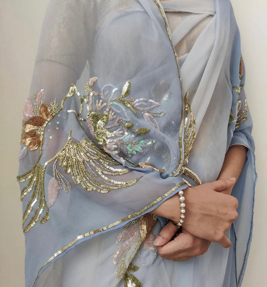 Adah Sequin Chiffon Saree