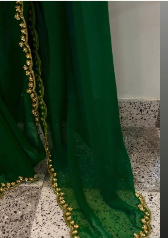 Emerald Chiffon Saree