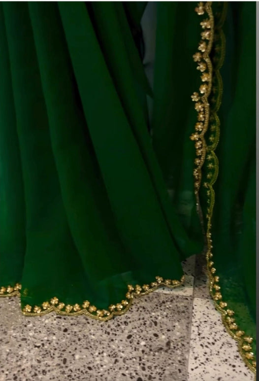 Emerald Chiffon Saree