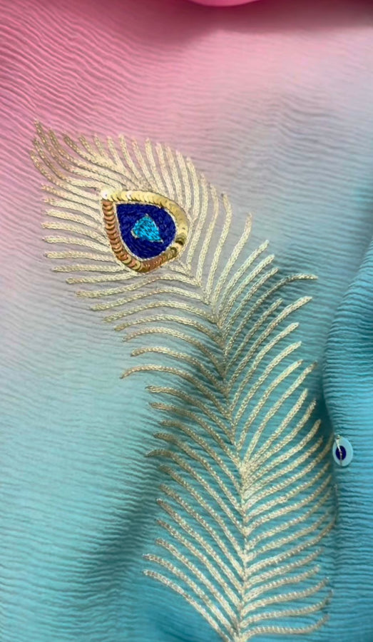 Peacock Chiffon Saree