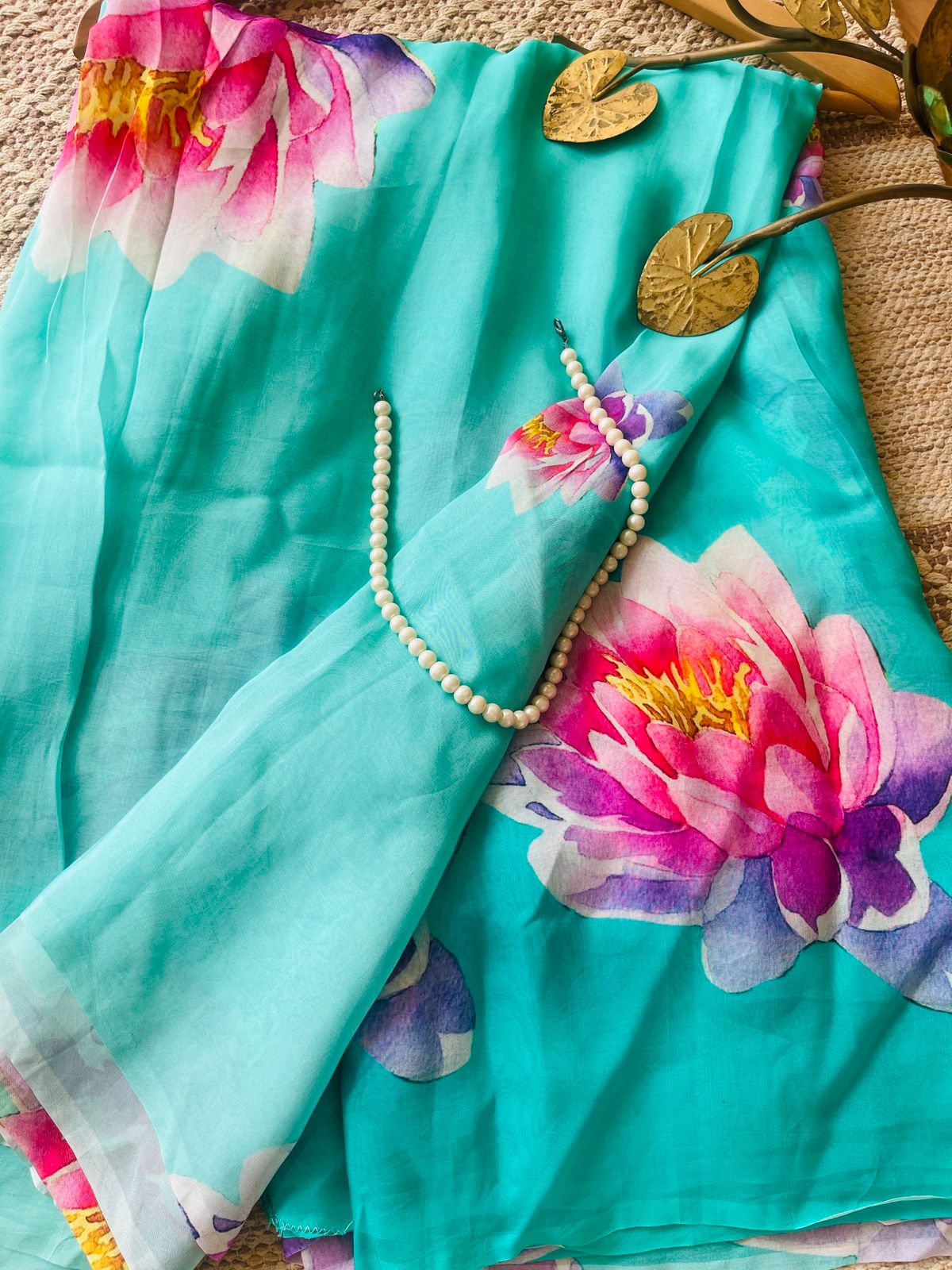 Lotus Glass Organza Saree