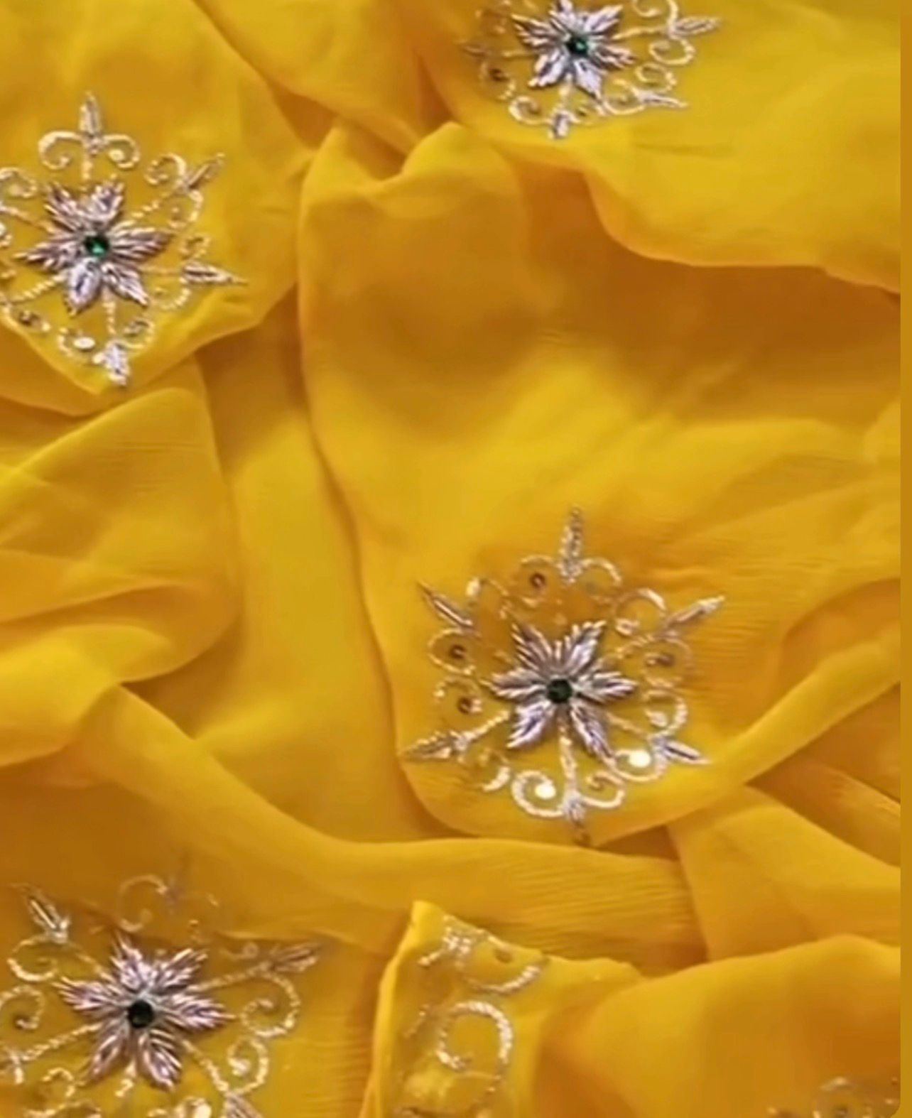 Yellow Zardosi Butta Saree