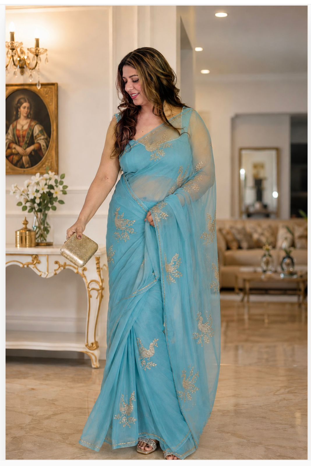 Kalandi Zardosi Saree