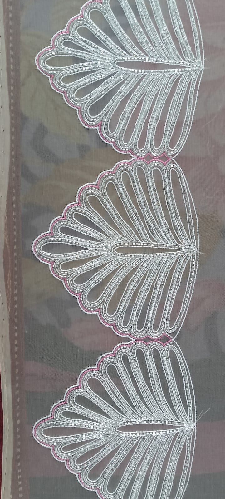 Palm Cutdana Saree