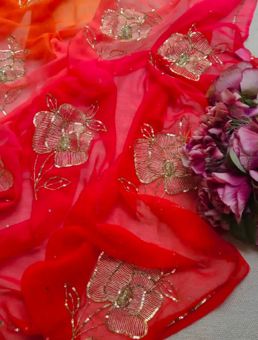 Trumphet Rose Saree