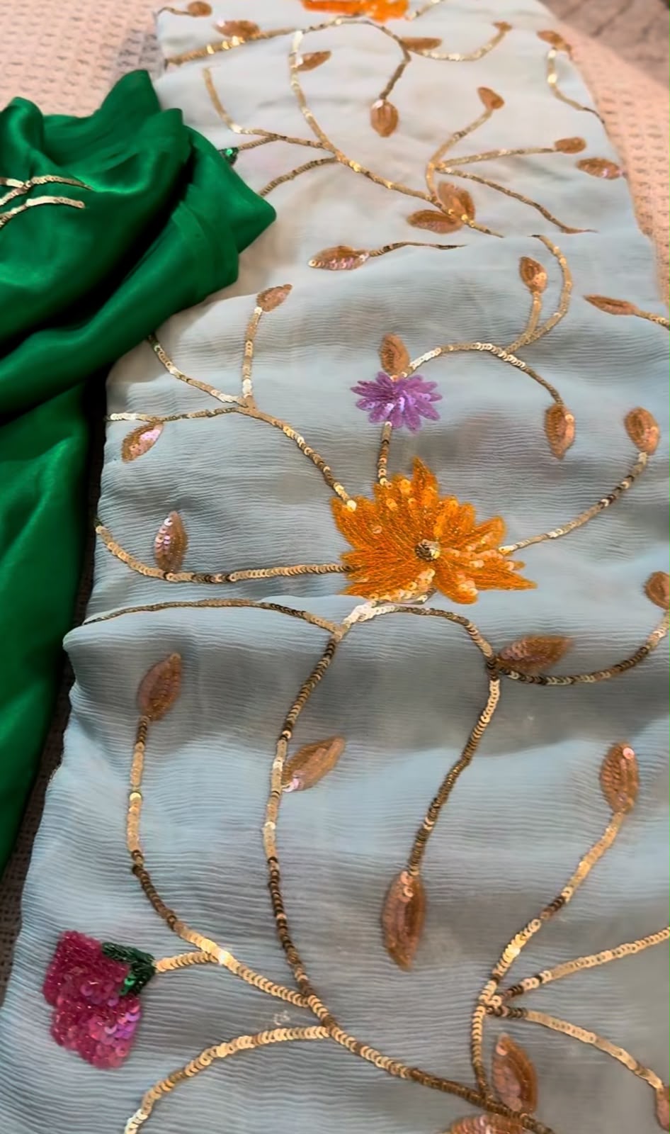 Mogra Sequins Zaal Chiffon Saree