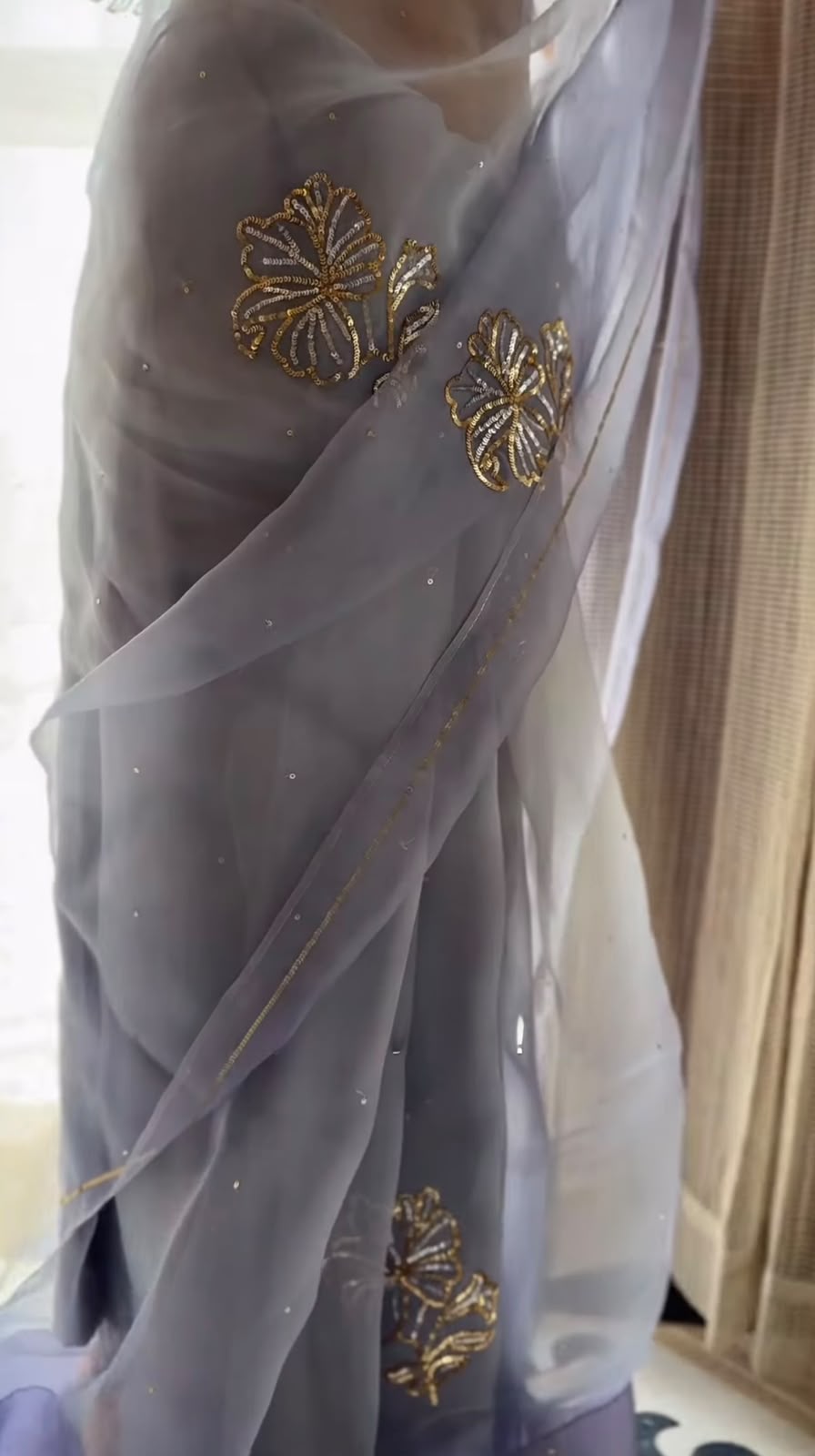 Lavender Organza Saree