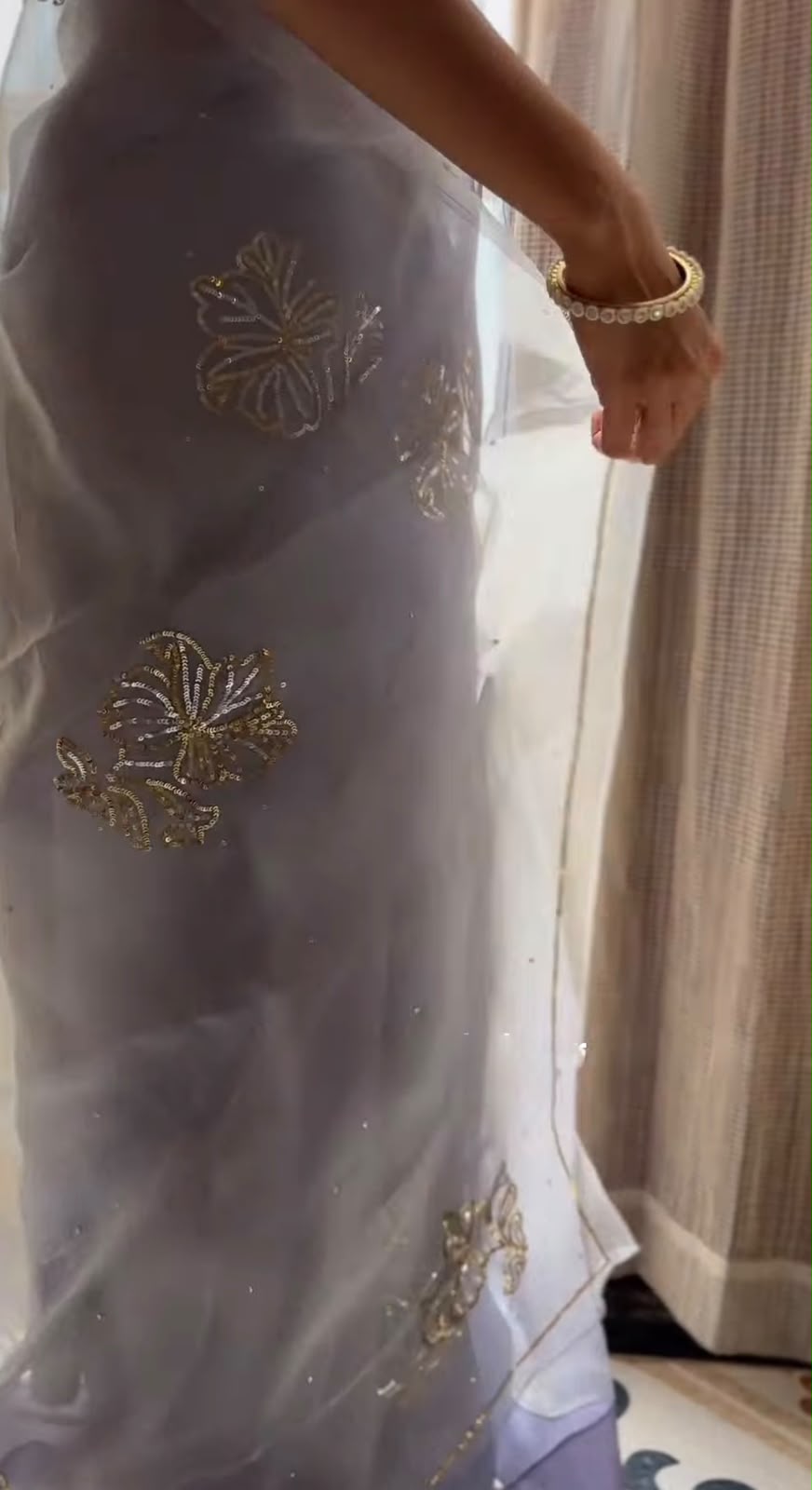 Lavender Organza Saree