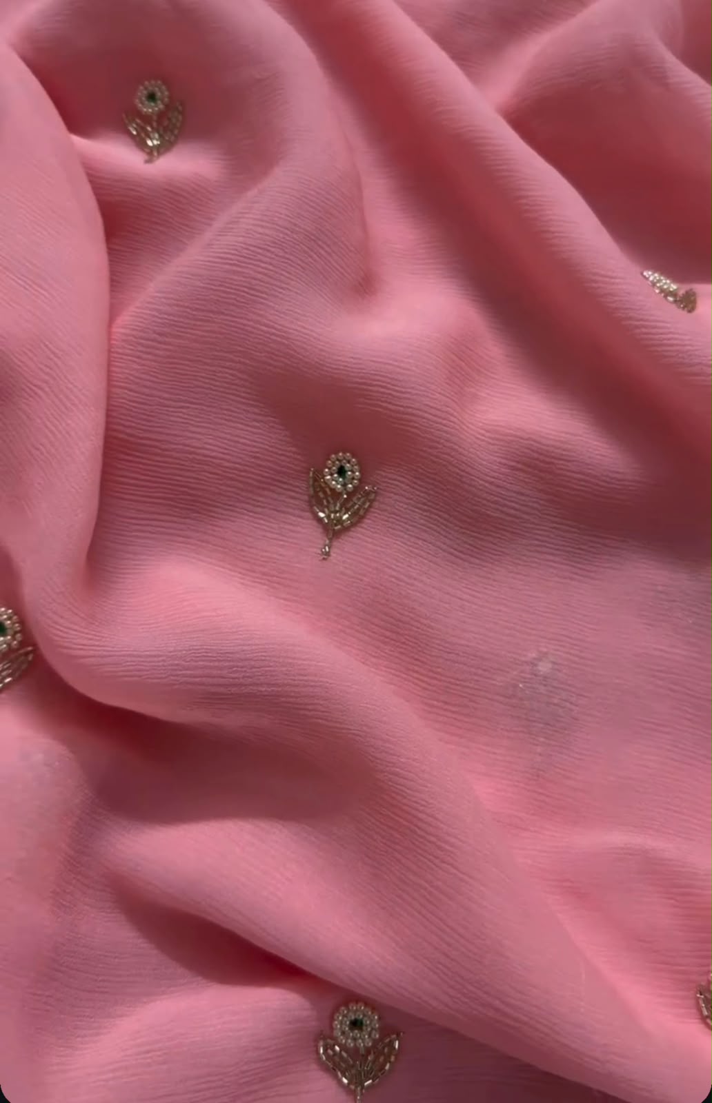 Peach Pearl Butti Saree
