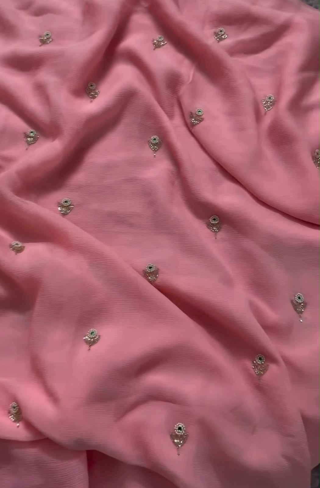 Peach Pearl Butti Saree