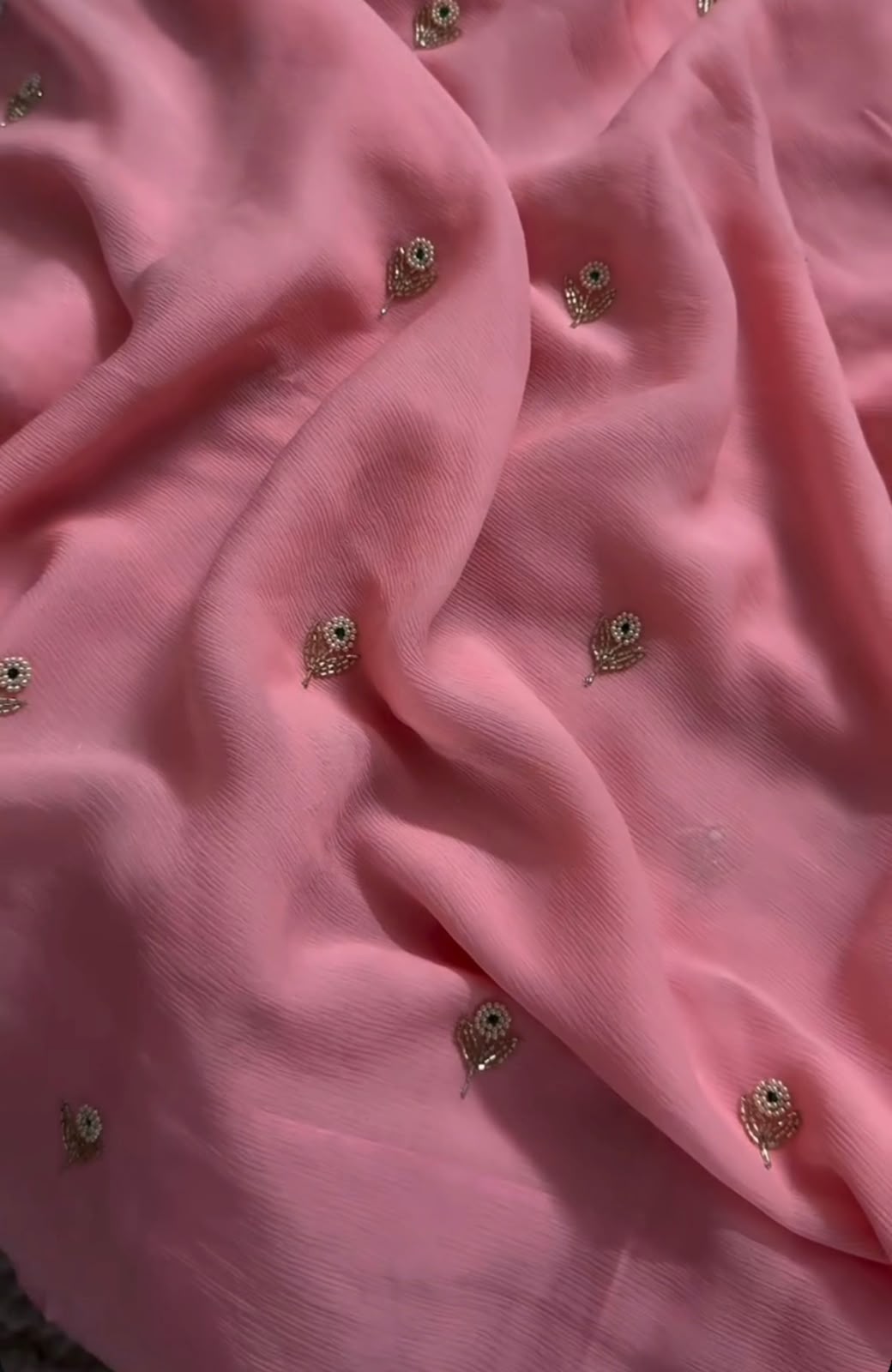 Peach Pearl Butti Saree