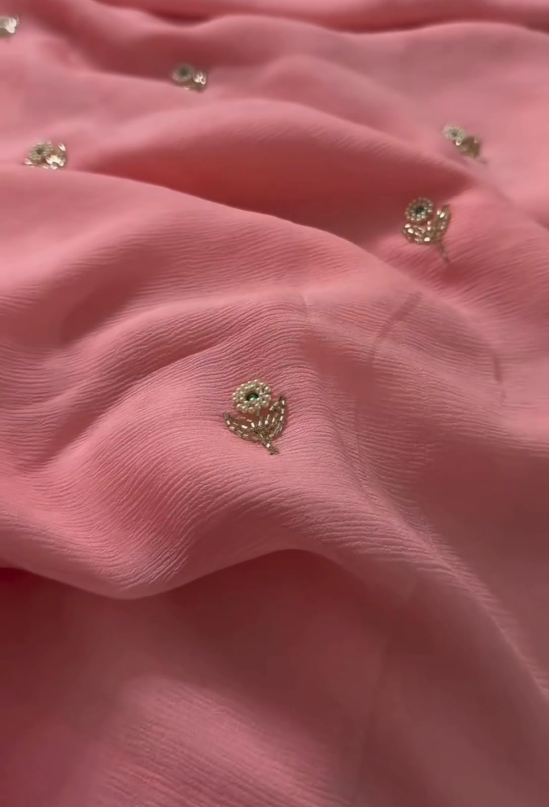 Peach Pearl Butti Saree