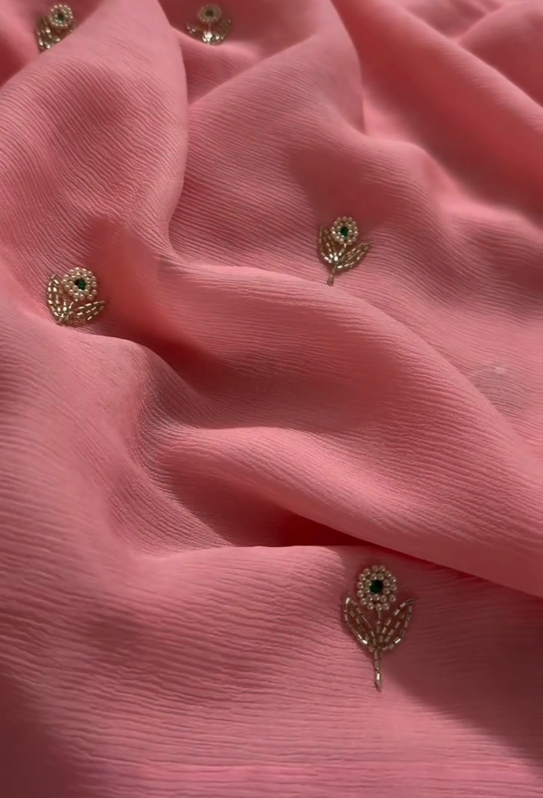 Peach Pearl Butti Saree