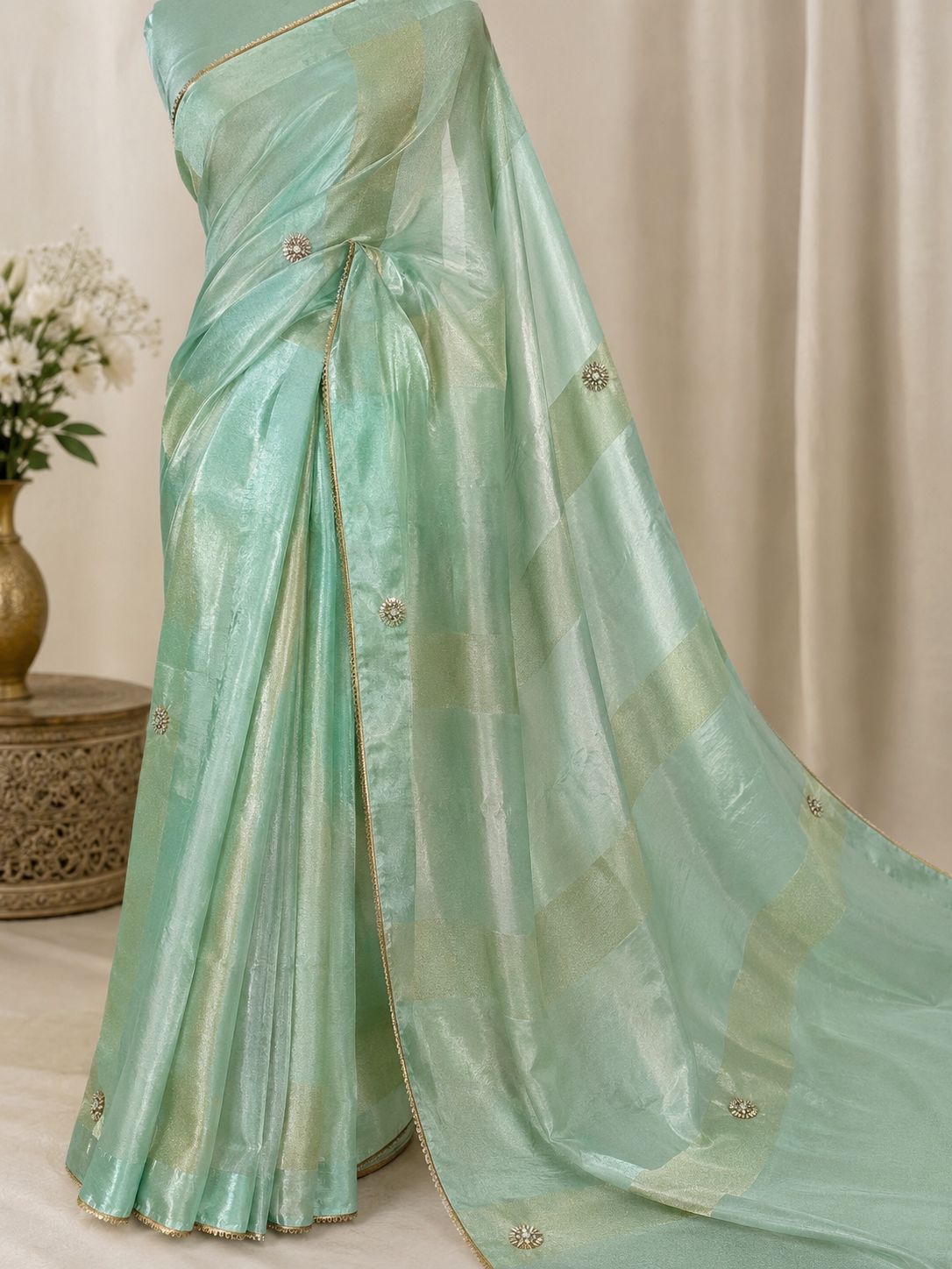 Mint Green Tokyo Silk Saree