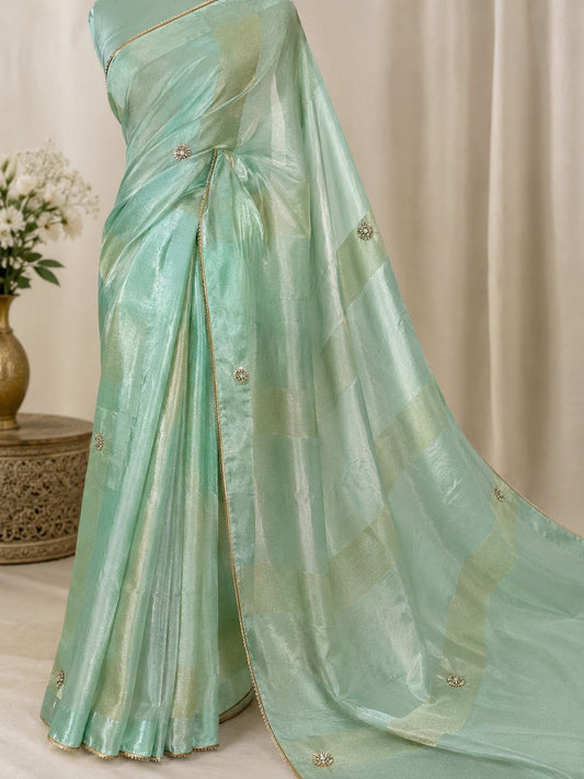 Mint Green Tokyo Silk Saree