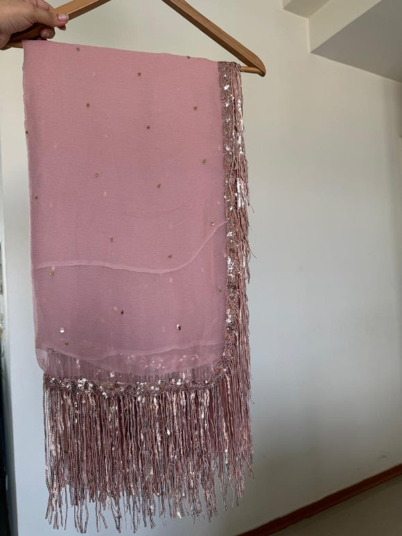 Fringe Sequins Saree