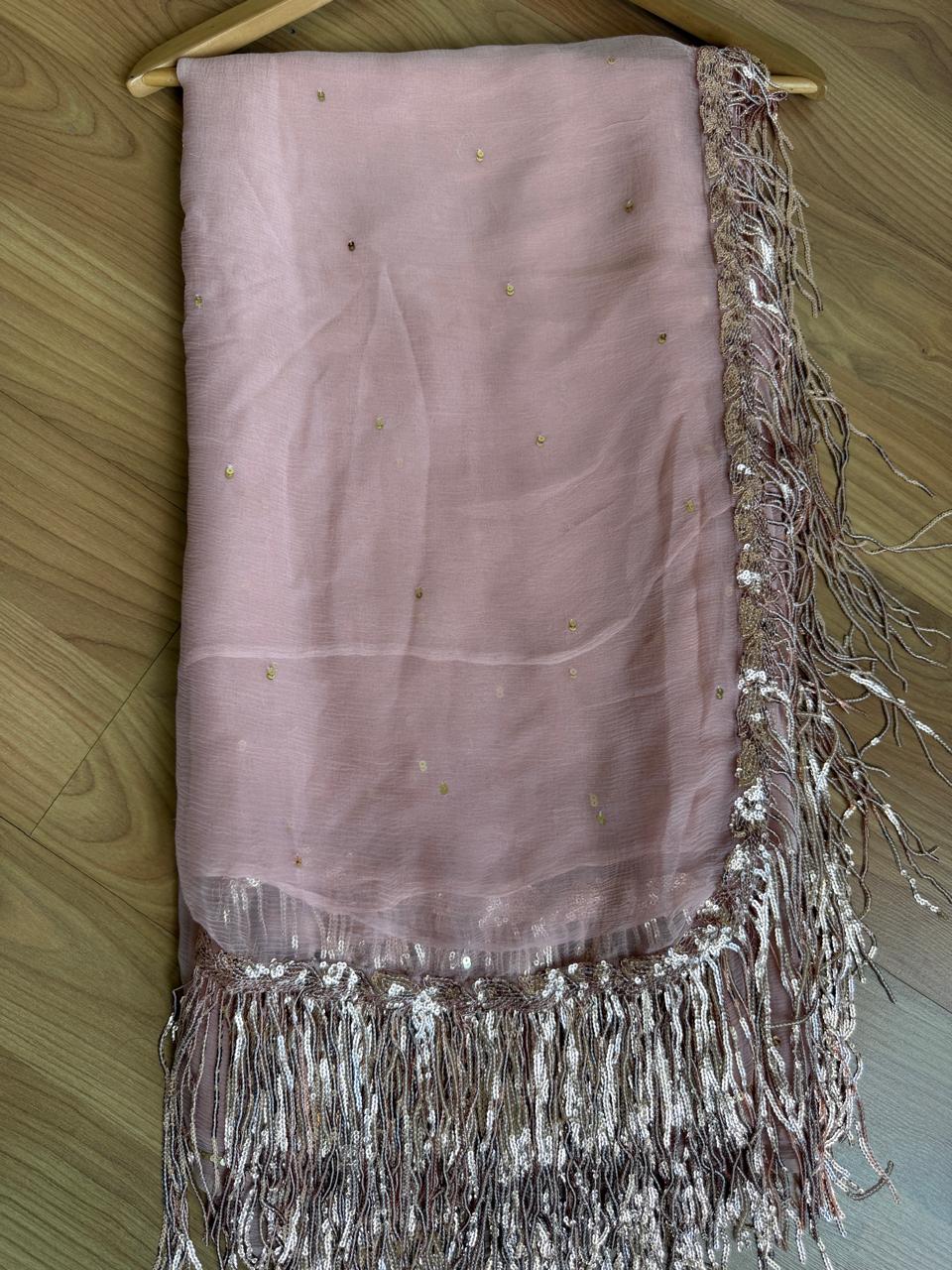 Fringe Sequins Saree