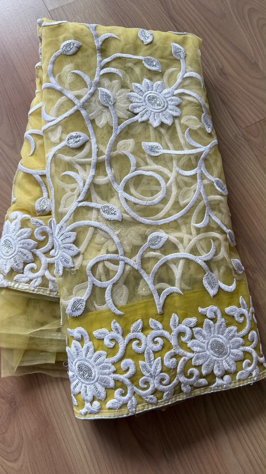 Yellow Bahar Net Saree