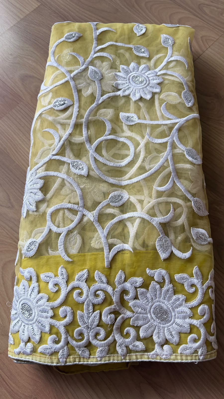 Yellow Bahar Net Saree