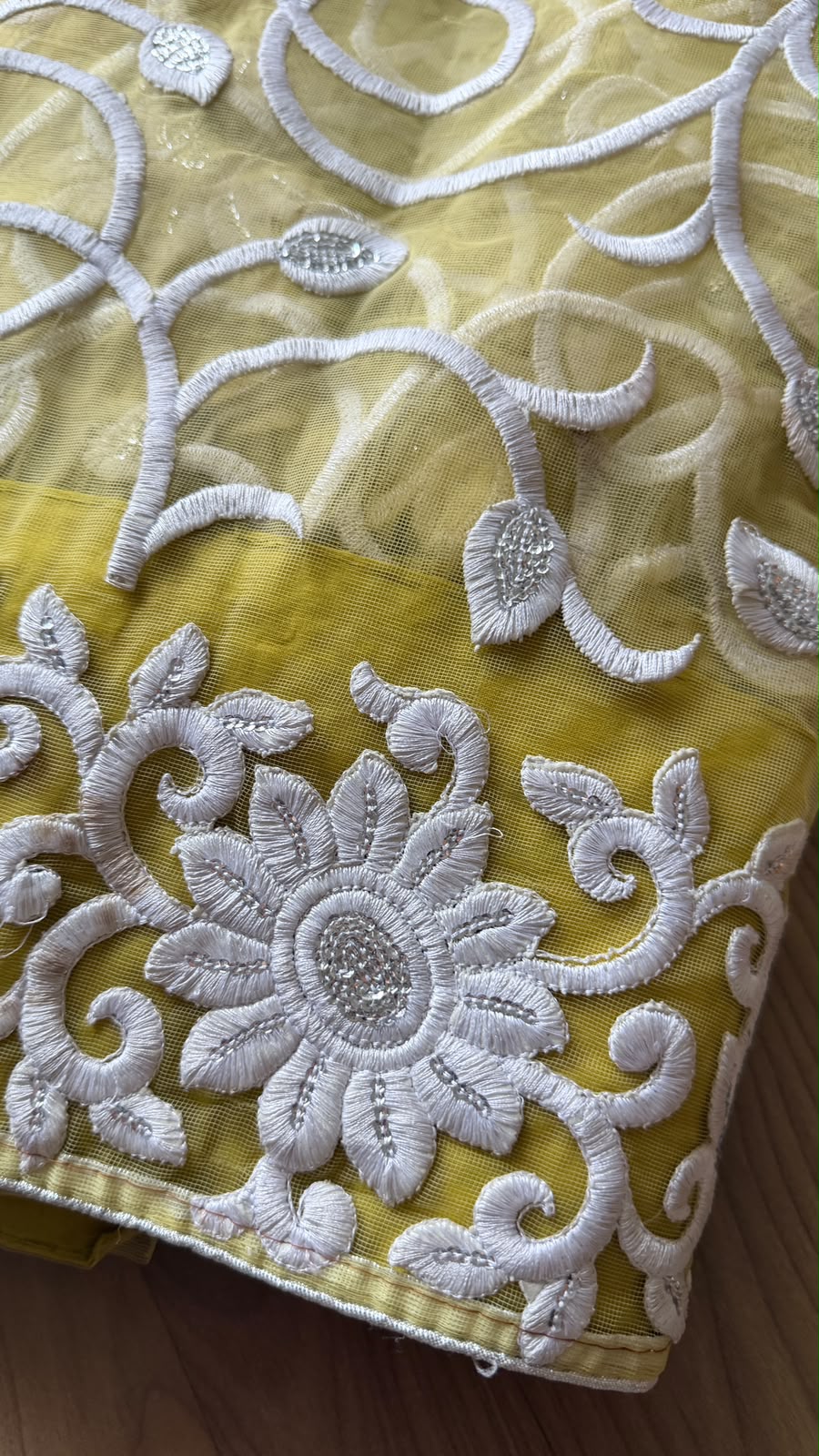 Yellow Bahar Net Saree