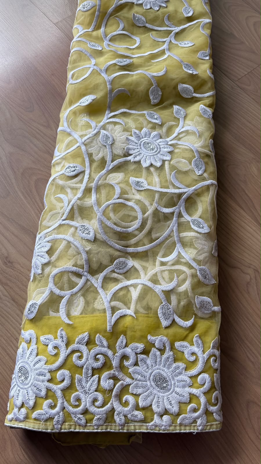 Yellow Bahar Net Saree