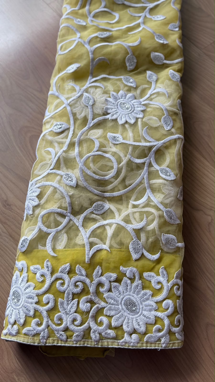 Yellow Bahar Net Saree
