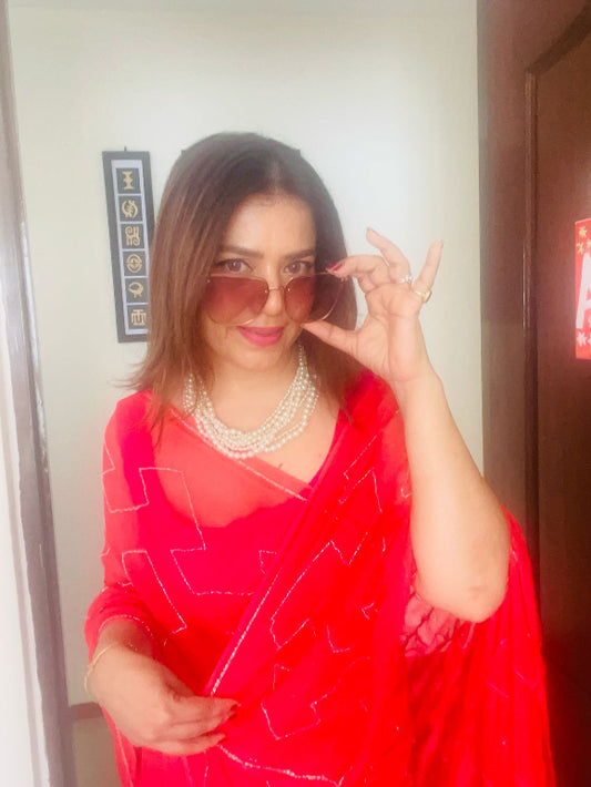 Gulaal Cut Dana Pure Chiffon Saree