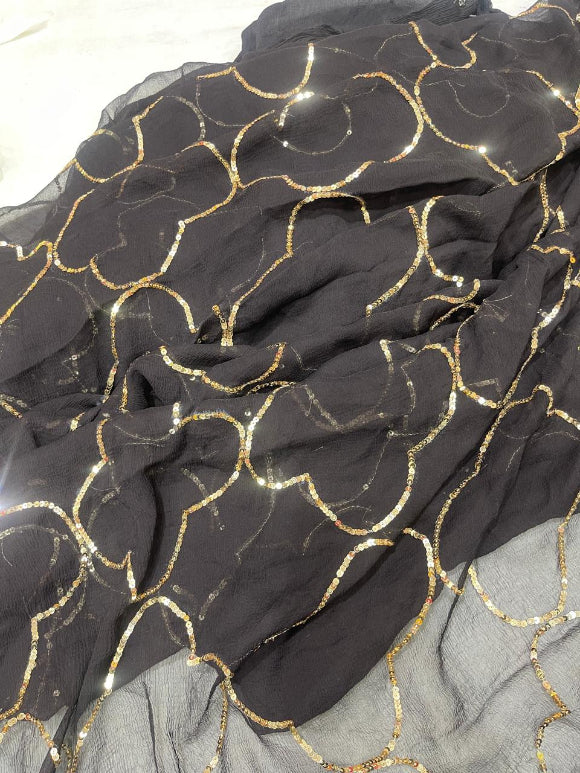 Black Sequins Saree