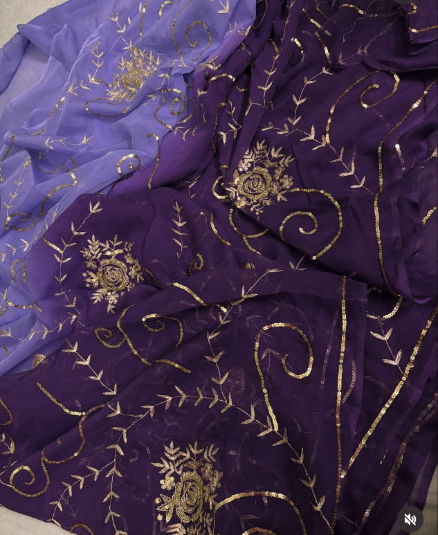 Jaamuni Sequin Zari Zaal Chiffon Saree