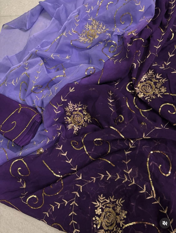 Jaamuni Sequin Zari Zaal Chiffon Saree