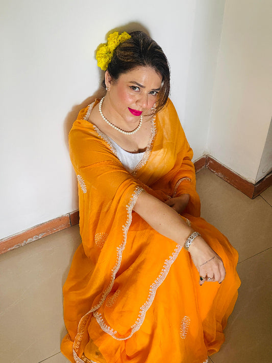 Pakhi Pearl Chiffon Saree