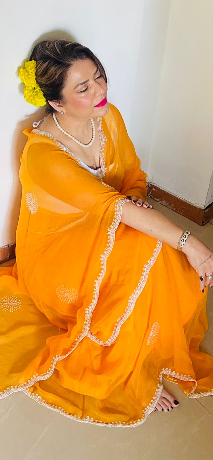 Pakhi Pearl Chiffon Saree