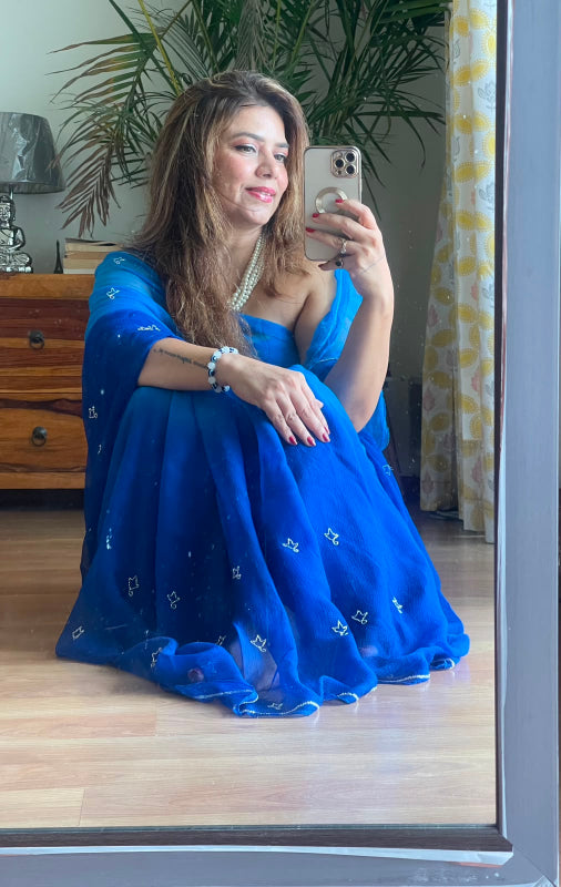 Bindiya Cutdana Chiffon Saree