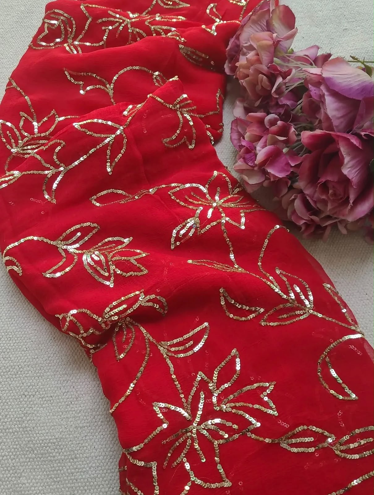 Jhumki Sequin Zaal Chiffon Saree