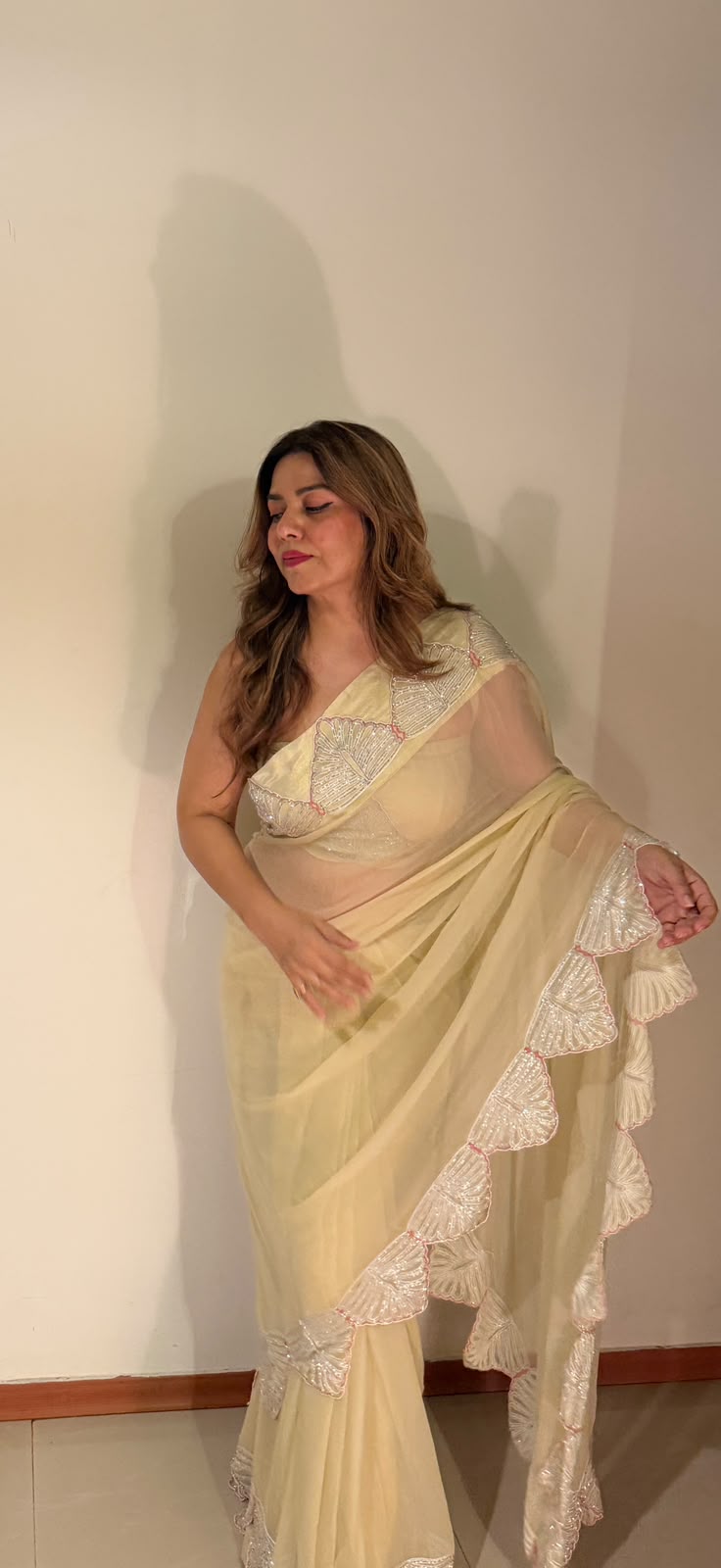 Palm Cutdana Saree
