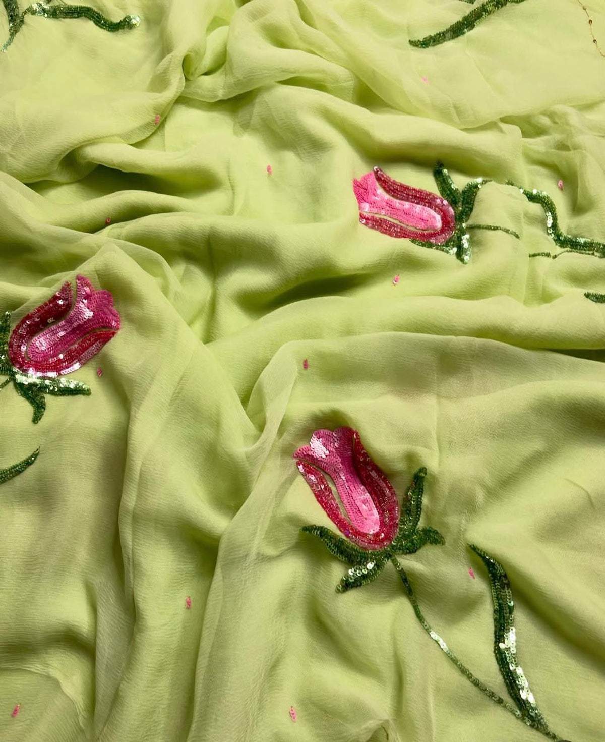 Mauve Tulip Chiffon Saree