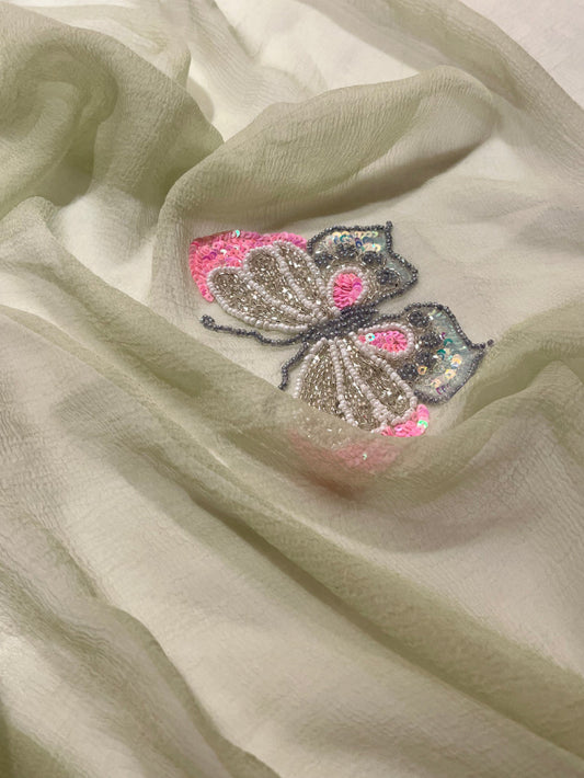 Green Butterfly Saree
