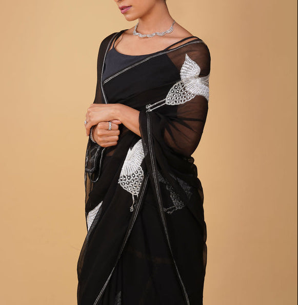 Black Swan Saree
