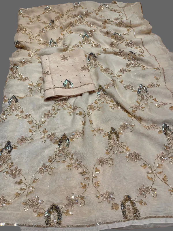 Aasmani Sequins Zaal Saree