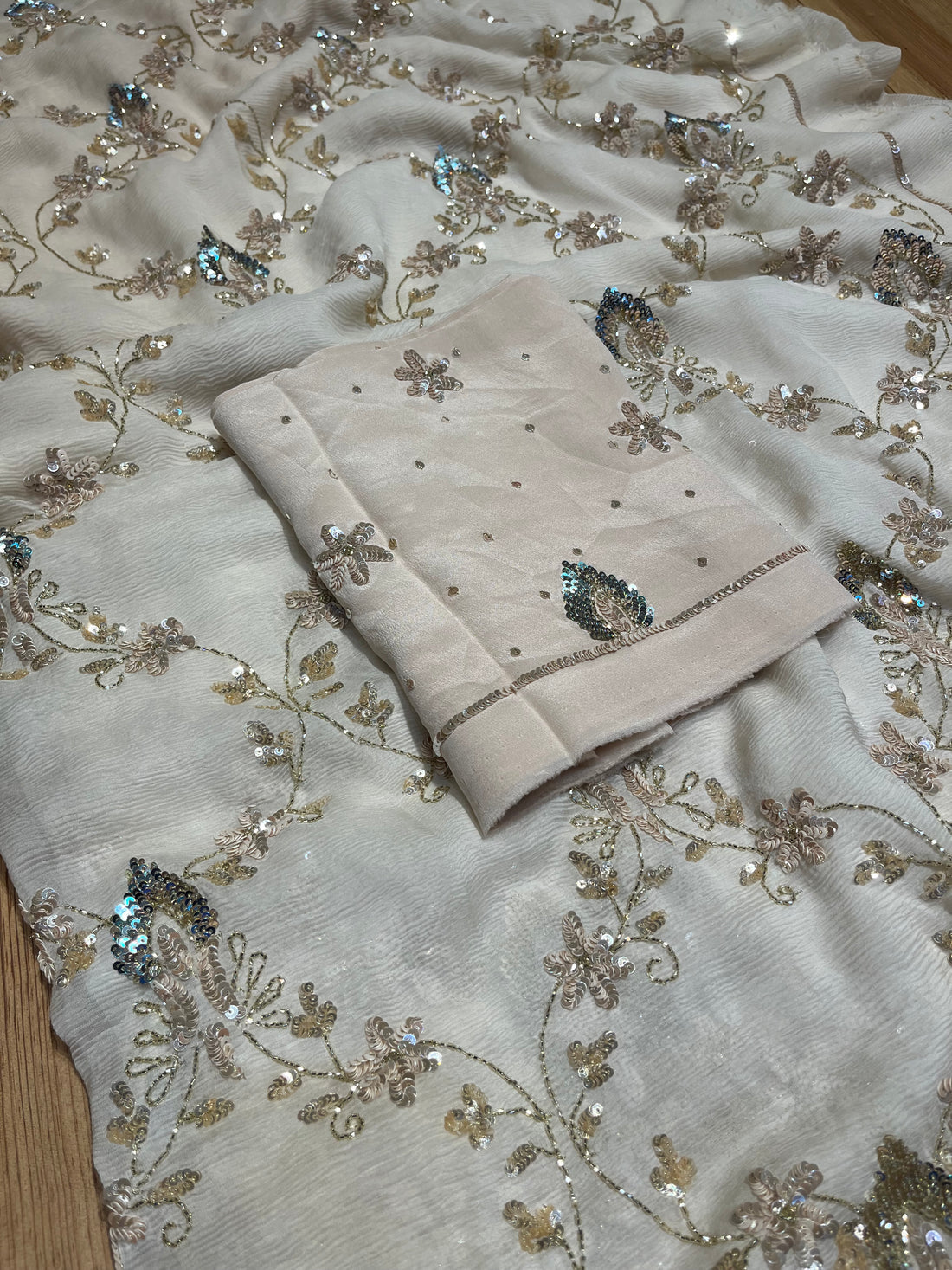 Aasmani Sequins Zaal Saree