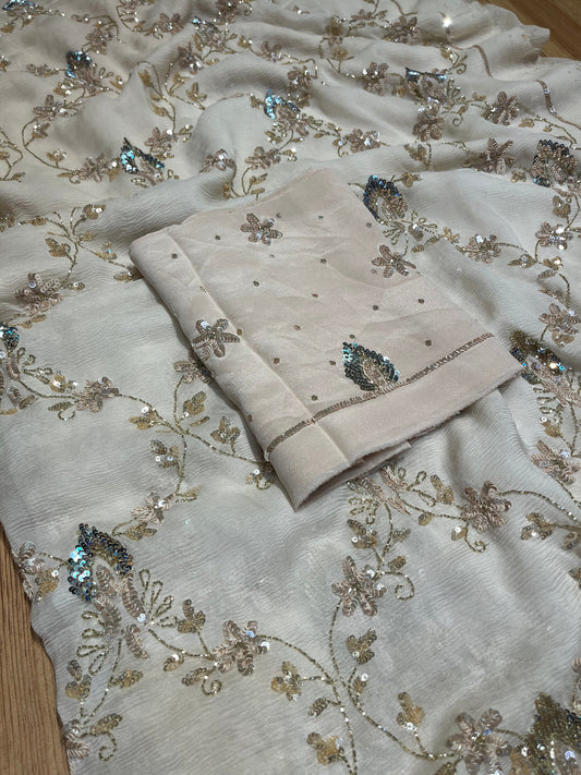 Aasmani Sequins Zaal Saree