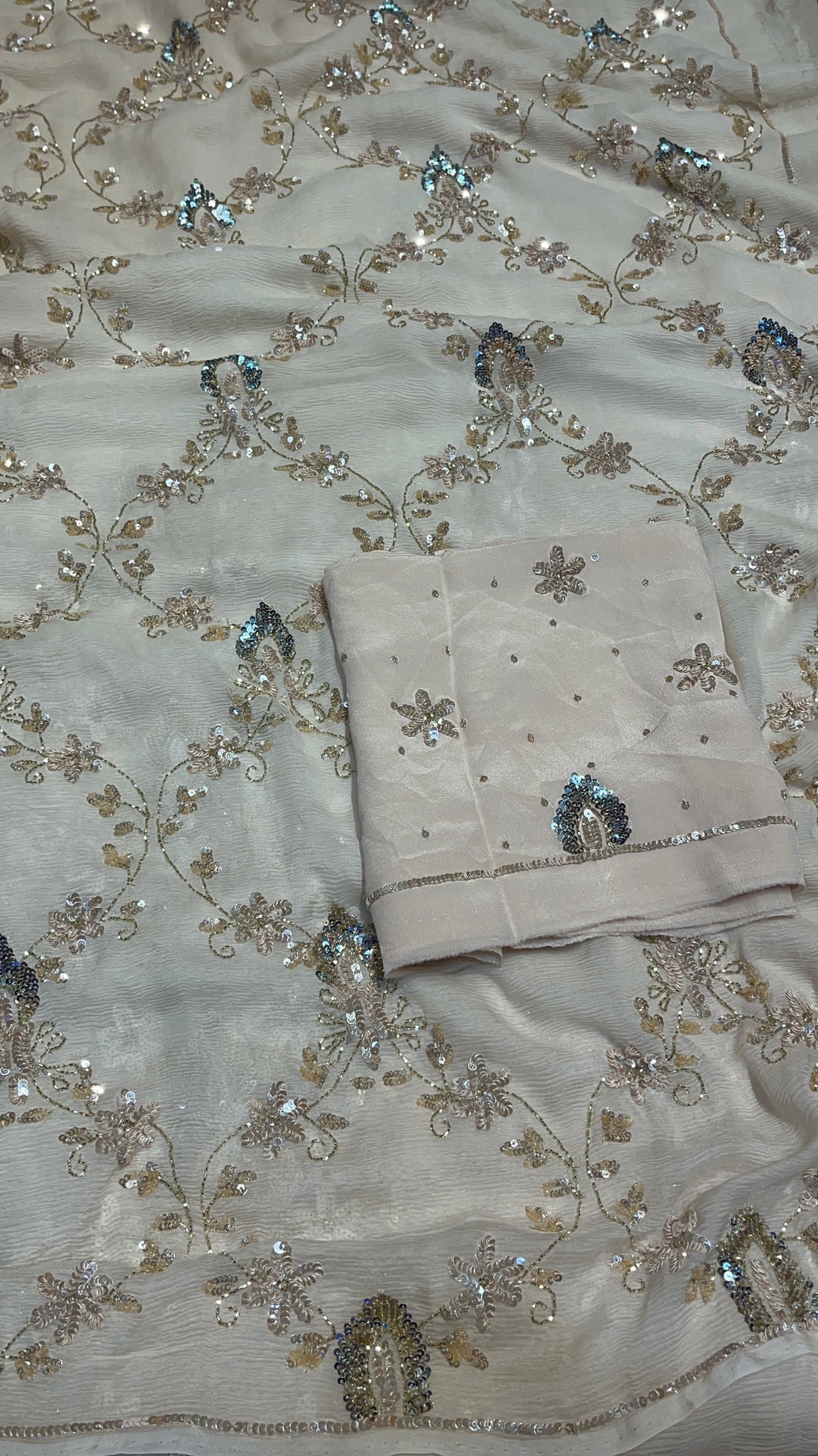 Aasmani Sequins Zaal Saree