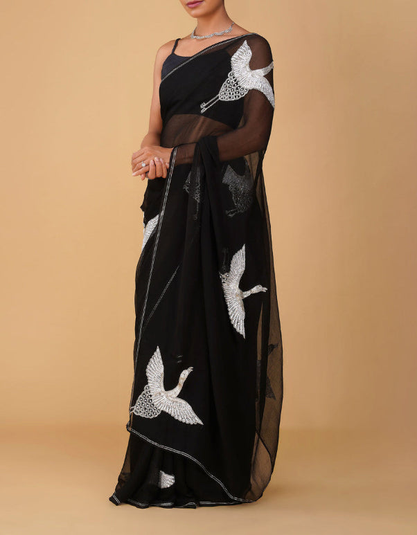 Black Swan Saree