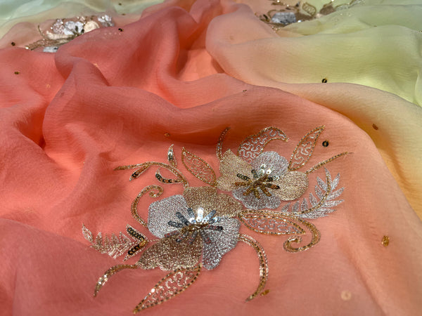 Rewathi Diamond Chiffon Saree