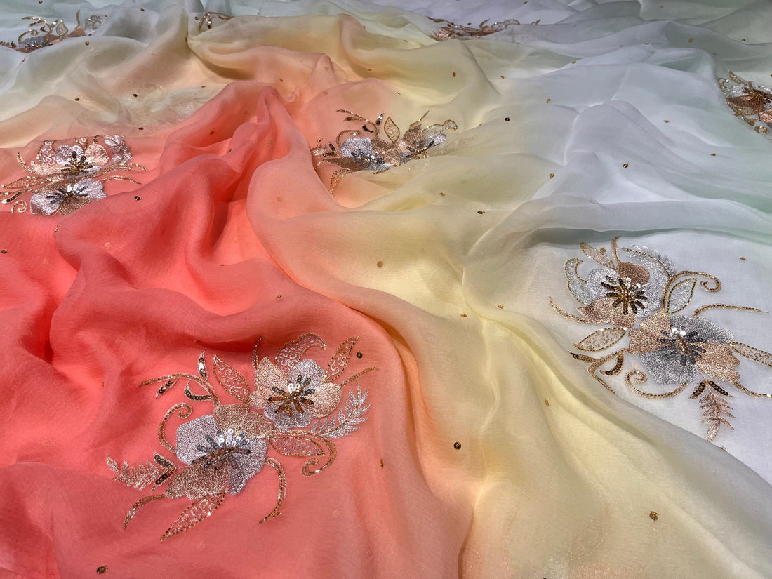 Rewathi Diamond Chiffon Saree