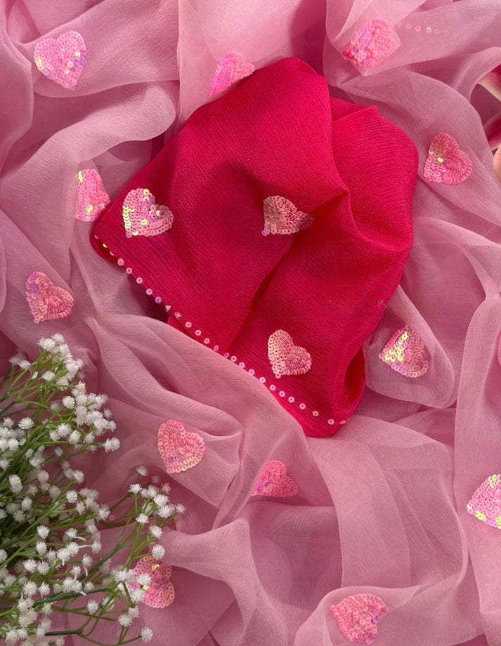 Heartbeat Chiffon Saree