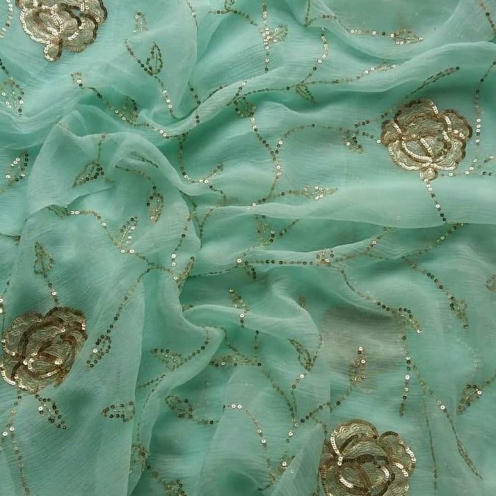 SeaRose Pure diamond Chiffon Saree